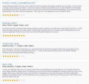 Grabmyessay Testimonials Review